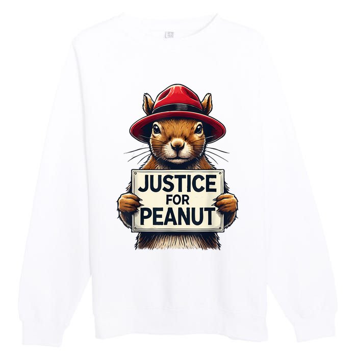 Justice For Peanut The Squirrel Wanted Premium Crewneck Sweatshirt