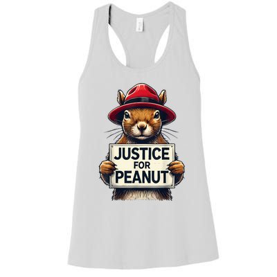 Justice For Peanut The Squirrel Wanted Women's Racerback Tank