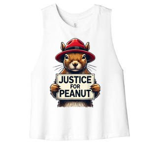 Justice For Peanut The Squirrel Wanted Women's Racerback Cropped Tank