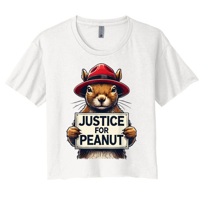 Justice For Peanut The Squirrel Wanted Women's Crop Top Tee