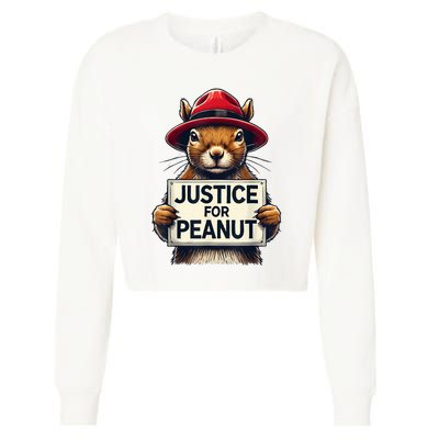 Justice For Peanut The Squirrel Wanted Cropped Pullover Crew