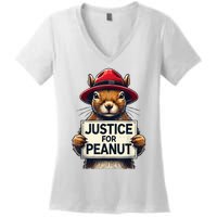 Justice For Peanut The Squirrel Wanted Women's V-Neck T-Shirt