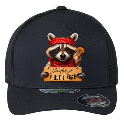 Justice For Peanut The Squirrel Pnut & Fred The Raccoon Flexfit Unipanel Trucker Cap