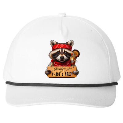 Justice For Peanut The Squirrel Pnut & Fred The Raccoon Snapback Five-Panel Rope Hat