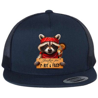 Justice For Peanut The Squirrel Pnut & Fred The Raccoon Flat Bill Trucker Hat