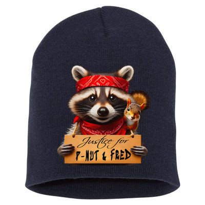 Justice For Peanut The Squirrel Pnut & Fred The Raccoon Short Acrylic Beanie