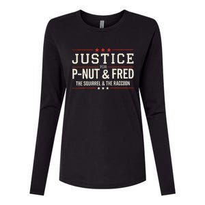 Justice For Pnut And Fred The Squirrel Peanut Justice Womens Cotton Relaxed Long Sleeve T-Shirt