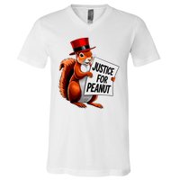 Justice For Peanut The Squirrel Peanut Squirrel V-Neck T-Shirt