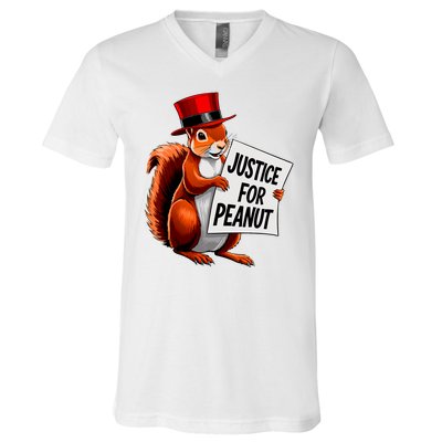 Justice For Peanut The Squirrel Peanut Squirrel V-Neck T-Shirt