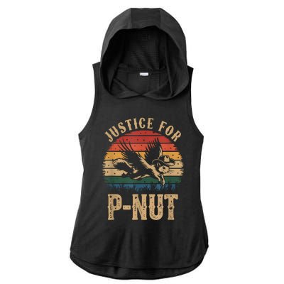 Justice For Peanut P’Nut Pnut Squirrel Lover Ladies PosiCharge Tri-Blend Wicking Draft Hoodie Tank