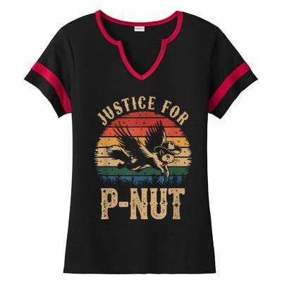 Justice For Peanut P’Nut Pnut Squirrel Lover Ladies Halftime Notch Neck Tee