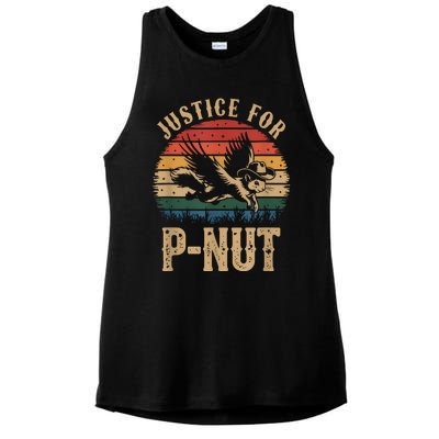 Justice For Peanut P’Nut Pnut Squirrel Lover Ladies PosiCharge Tri-Blend Wicking Tank