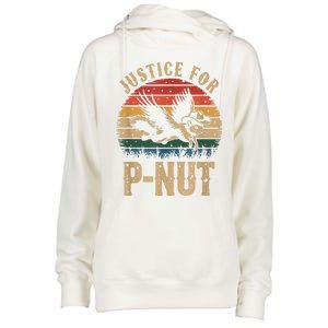 Justice For Peanut P’Nut Pnut Squirrel Lover Womens Funnel Neck Pullover Hood