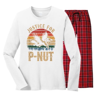 Justice For Peanut P’Nut Pnut Squirrel Lover Women's Long Sleeve Flannel Pajama Set 