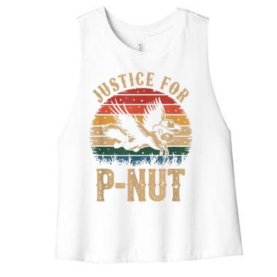 Justice For Peanut P’Nut Pnut Squirrel Lover Women's Racerback Cropped Tank