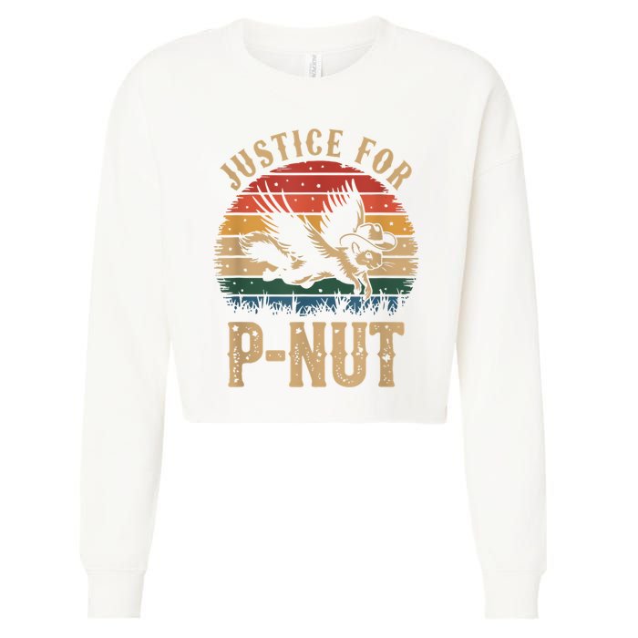 Justice For Peanut P’Nut Pnut Squirrel Lover Cropped Pullover Crew