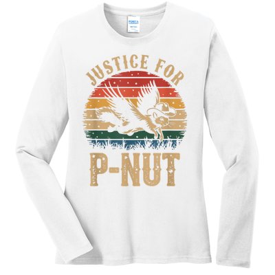 Justice For Peanut P’Nut Pnut Squirrel Lover Ladies Long Sleeve Shirt