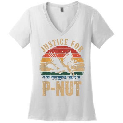 Justice For Peanut P’Nut Pnut Squirrel Lover Women's V-Neck T-Shirt