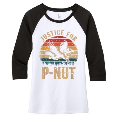 Justice For Peanut P’Nut Pnut Squirrel Lover Women's Tri-Blend 3/4-Sleeve Raglan Shirt