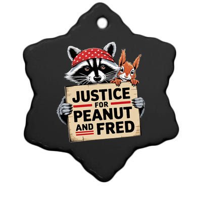 Justice For Peanut The Squirrel And Fred The Raccon Ceramic Star Ornament