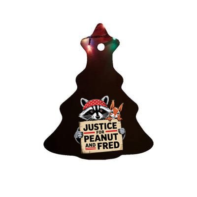 Justice For Peanut The Squirrel And Fred The Raccon Ceramic Tree Ornament