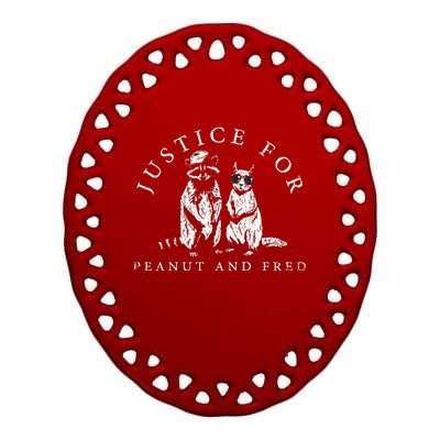 Justice For Peanut And Fred Animal Rights Activism Ceramic Oval Ornament