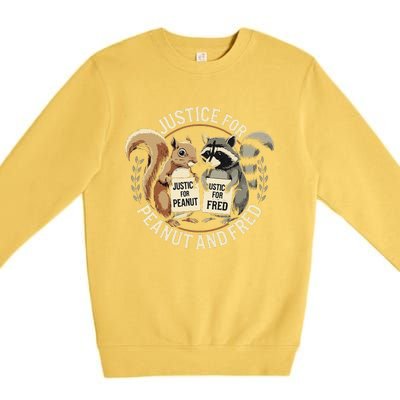 Justice For Peanut And Fred Peanut Squirrel Fred Raccoon Premium Crewneck Sweatshirt