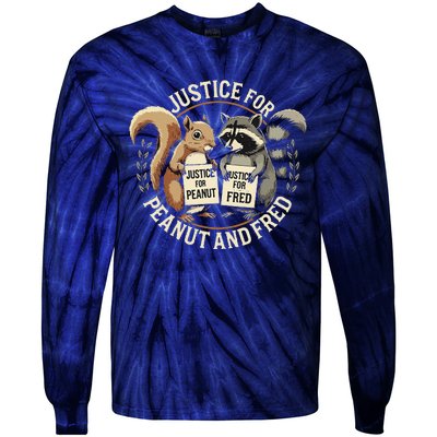 Justice For Peanut And Fred Peanut Squirrel Fred Raccoon Tie-Dye Long Sleeve Shirt