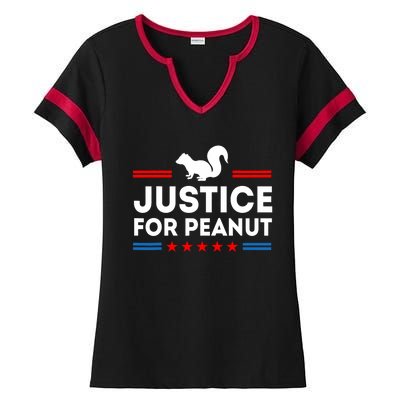 Justice For Peanut The Squirrels 2024 Ladies Halftime Notch Neck Tee