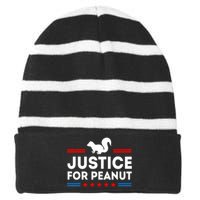 Justice For Peanut The Squirrels 2024 Striped Beanie with Solid Band