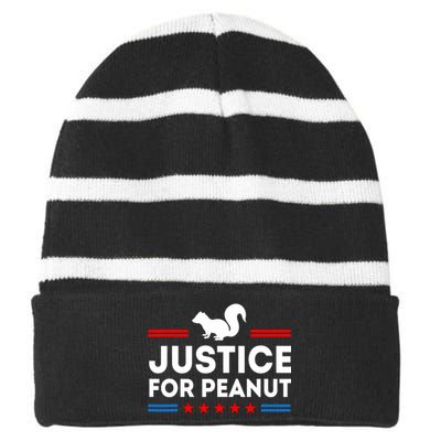 Justice For Peanut The Squirrels 2024 Striped Beanie with Solid Band