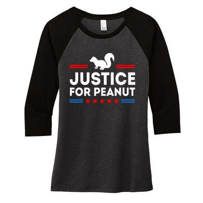 Justice For Peanut The Squirrels 2024 Women's Tri-Blend 3/4-Sleeve Raglan Shirt