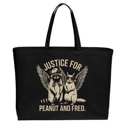 Justice For Peanut And Fred Peanut Squirrel Fred Raccoon Cotton Canvas Jumbo Tote