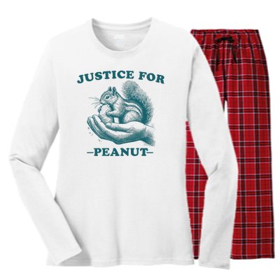 Justice For Peanut The Squirrel Peanut Squirrel Women's Long Sleeve Flannel Pajama Set 