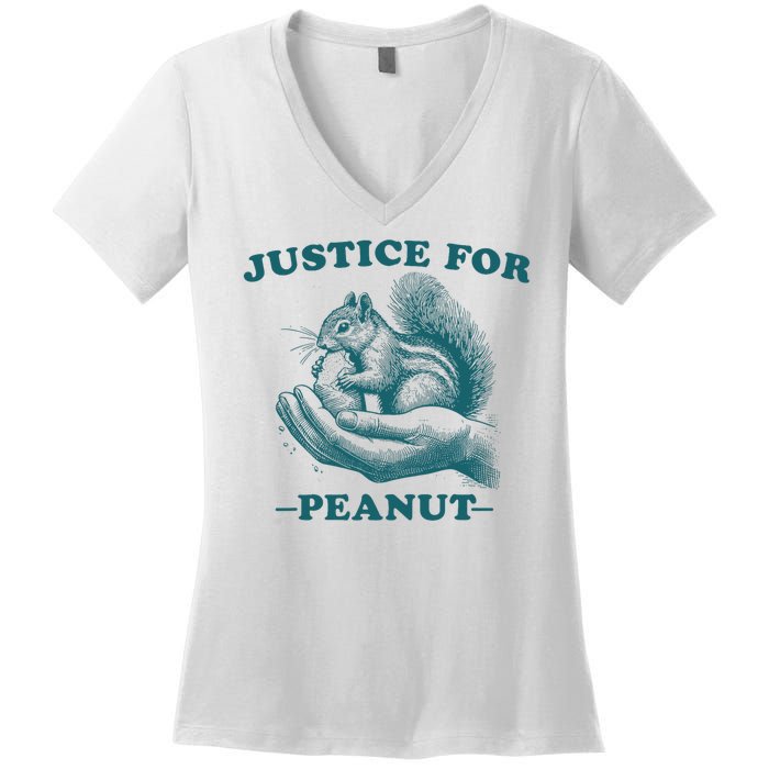 Justice For Peanut The Squirrel Peanut Squirrel Women's V-Neck T-Shirt