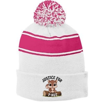 Justice For Pnut Special Squirrel . Pnut Justice Stripe Pom Pom Beanie