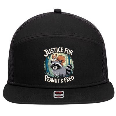 Justice For Peanut The Squirrel Funny 7 Panel Mesh Trucker Snapback Hat