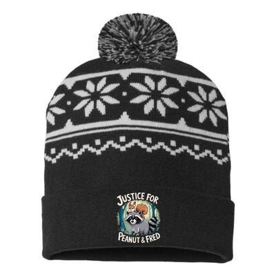 Justice For Peanut The Squirrel Funny USA-Made Snowflake Beanie