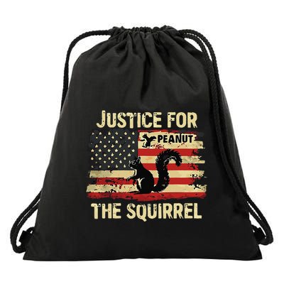 Justice For Peanut The Squirrel Peanut Squirrel Maga Drawstring Bag