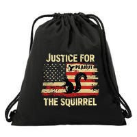 Justice For Peanut The Squirrel Peanut Squirrel Maga Drawstring Bag