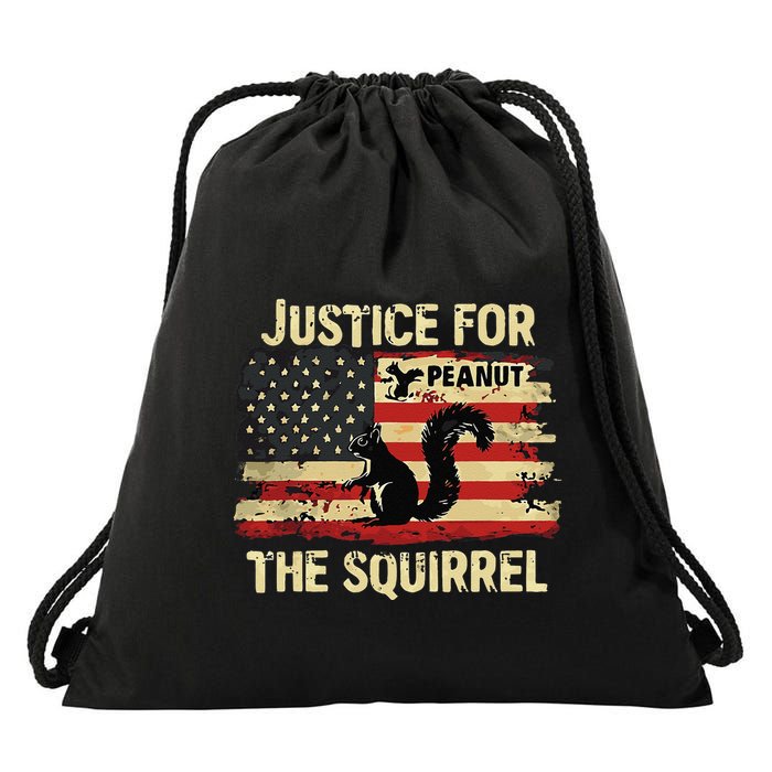 Justice For Peanut The Squirrel Peanut Squirrel Maga Drawstring Bag