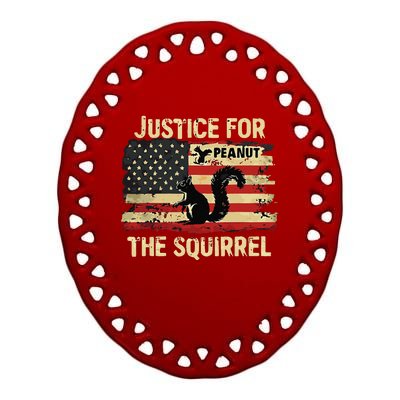 Justice For Peanut The Squirrel Peanut Squirrel Maga Ceramic Oval Ornament