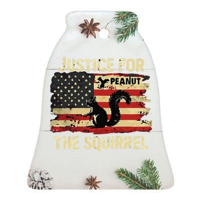 Justice For Peanut The Squirrel Peanut Squirrel Maga Ceramic Bell Ornament