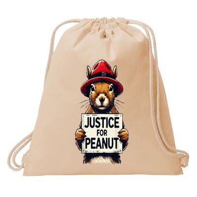 Justice For Peanut The Squirrel Wanted Drawstring Bag