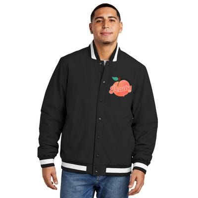 Just Freakin' Peachy Hippie Summer Apparel Tee Gift Insulated Varsity Jacket