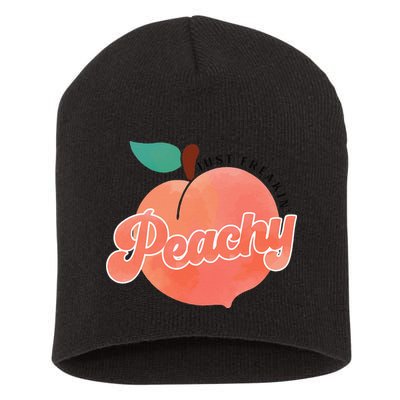 Just Freakin' Peachy Hippie Summer Apparel Tee Gift Short Acrylic Beanie