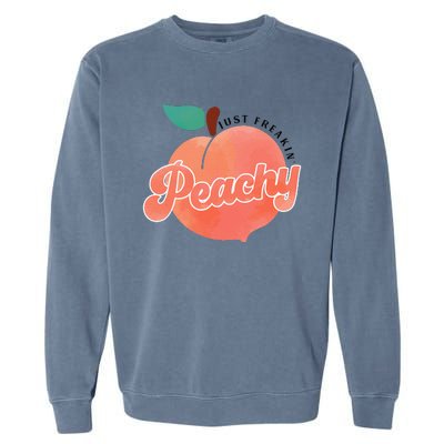 Just Freakin' Peachy Hippie Summer Apparel Tee Gift Garment-Dyed Sweatshirt