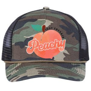 Just Freakin' Peachy Hippie Summer Apparel Tee Gift Retro Rope Trucker Hat Cap