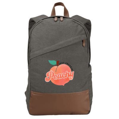 Just Freakin' Peachy Hippie Summer Apparel Tee Gift Cotton Canvas Backpack
