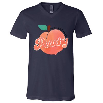 Just Freakin' Peachy Hippie Summer Apparel Tee Gift V-Neck T-Shirt